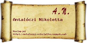 Antalóczi Nikoletta névjegykártya